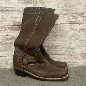 Rampage Brown Combat Boots with Buckle Detail